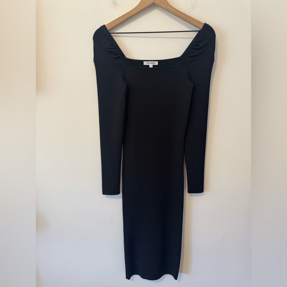 Good American Black Long Sleeve Dress 2 / Medium